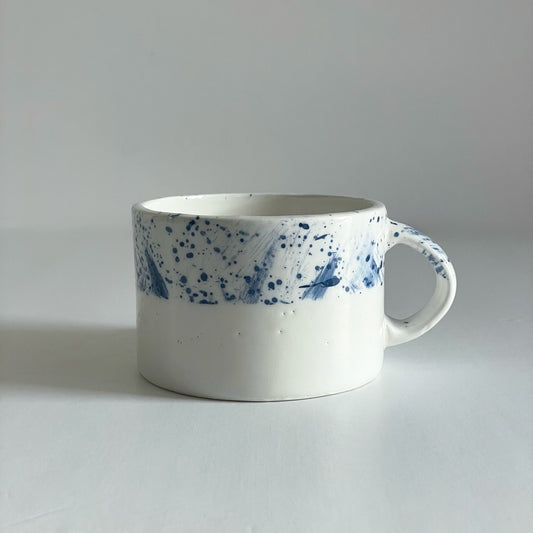 Speckled blue mug