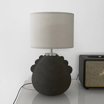 original table lamp black lampshade grey