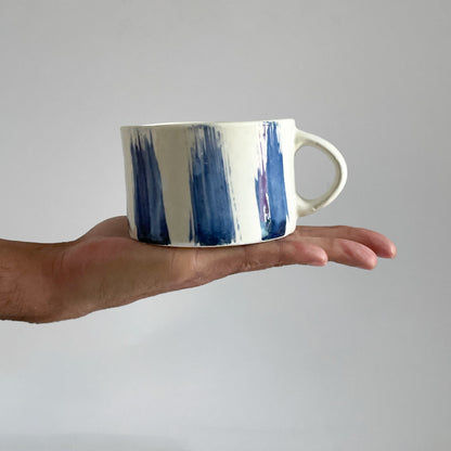 Blue striped mug